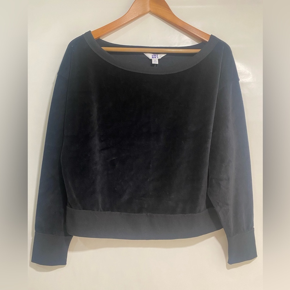Wide Neck Velour JoyLab Long Sleeve sweatshirt